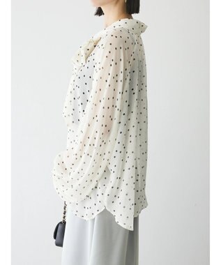 Green Parks AnriettMusee シアーボウタイブラウス Dot