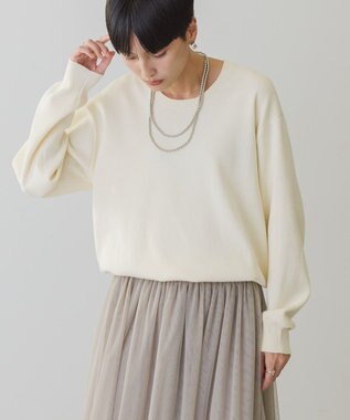 AMERICAN HOLIC スウェットライクニットプルオーバー Ivory