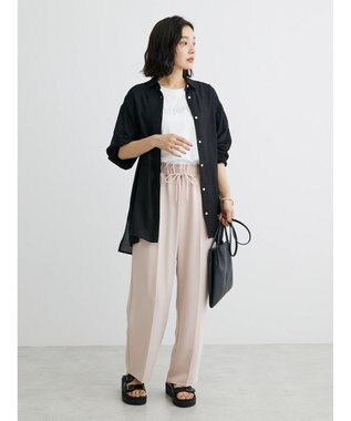 Green Parks イージーウエストセンタープレスストレートパンツ Pink