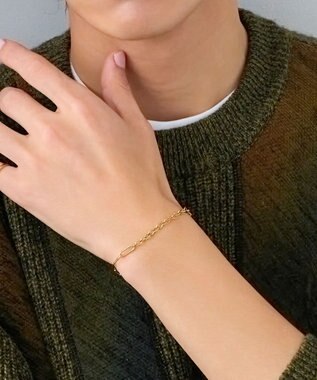 Phoebe 【金属アレルギー対応】チャンキーミックスチェーンブレスレット　ゴールド/サージカルステンレス ゴールド