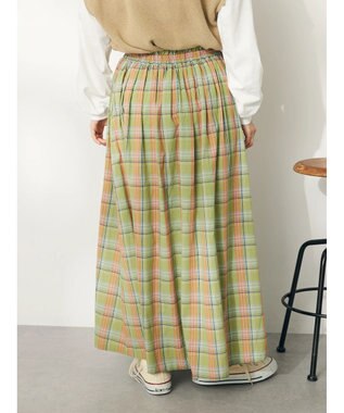 CRAFT STANDARD BOUTIQUE チェックギャザーロングスカート Light Green