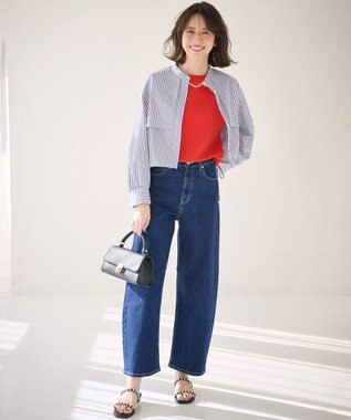 ANY SIS S 【接触冷感・UVカット・洗える】ビューティクール フレンチ ニットＴ レッド