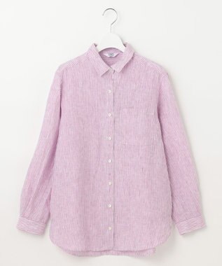J.PRESS LADIES 【洗える】リネン シャツ パープル系1