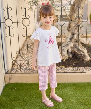 ANY KIDS 接触冷感 しろくま パンツ ピンク×ギンガム