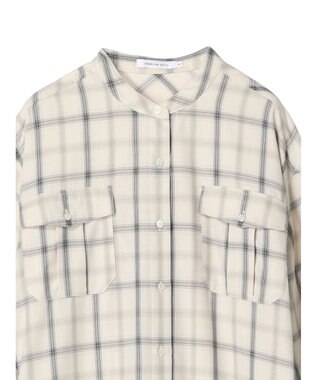 AMERICAN HOLIC イージーケアＷポケットシャツワンピース Check Ivory