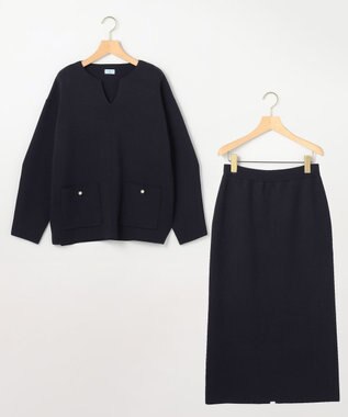組曲 S 【加藤ローサさん着用】スムースストレッチニットアップ ネイビー系