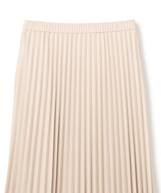 UNFILO 【野呂佳代さん着用】フェイクレザー プリーツスカート グレージュ