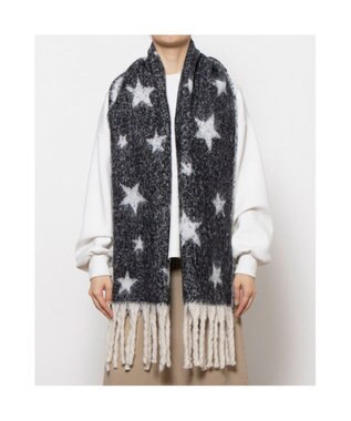 UNBILLION カシュネ cache nez / リサイクルポリ星柄ジャカードストール ブラック
