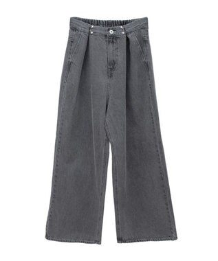 earth music&ecology タックホックデニムパンツ Light Gray