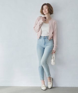 WEGO 【26年春新作】別注USPOLOケーブルニットカーデ ライトピンク