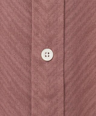 JOSEPH HOMME ブロークンヘリンボンジャージー　レギュラーカラー半袖シャツ ピンク系