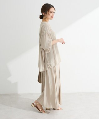 Green Parks サラフレブラウス（無地） Beige