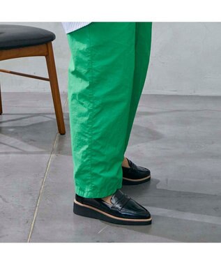 MODE ET JACOMO <carino>【レイン】ポインテッドコインローファー ブラックエナメル