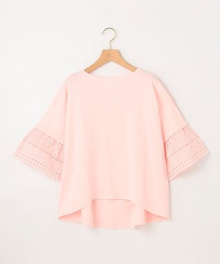 組曲 【WEB限定】レーススリーブ ニット ピンク系