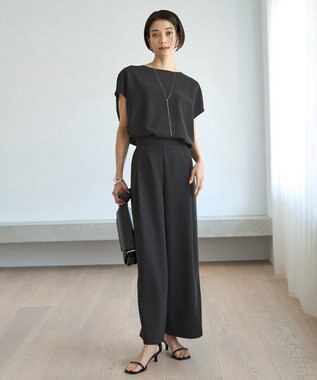 UNFILO サマーセットアップ Tブラウス チャコール