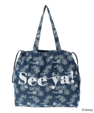 Green Parks ミッキー＆フレンズ／花柄デニムトートバッグ Indigo