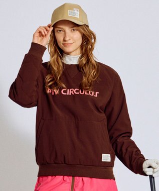 PW CIRCULUS 【3層レイヤー構造ボンディング×中綿キルティング】【WOMEN】中綿プルオーバー  ゴルフウェア レディース ダークブラウン系