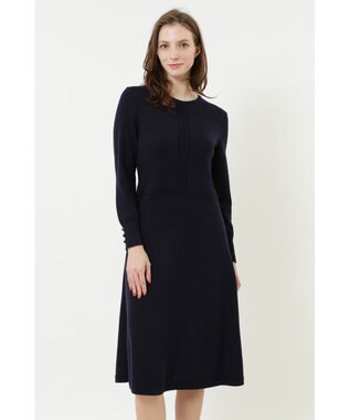 DAKS メリノウールニットワンピース ネイビー