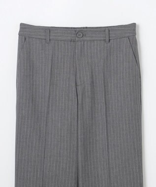 ANY L 【洗濯機可/ウエストゴム/２ＷＡＹストレッチ】テーパードパンツ グレーストライプ