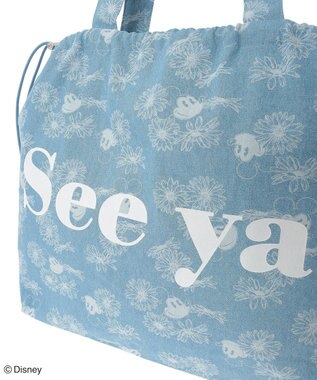 Green Parks ミッキー＆フレンズ／花柄デニムトートバッグ Light Indigo