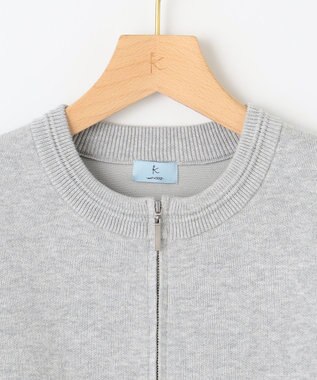 組曲 L スウェットライクニットブルゾン ライトグレー系