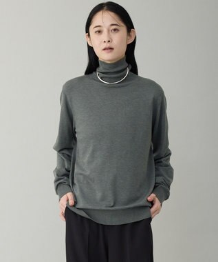 UNFILO MENS 【男女兼用】ソフトサーモ アンチピリングニット タートルネック チャコール