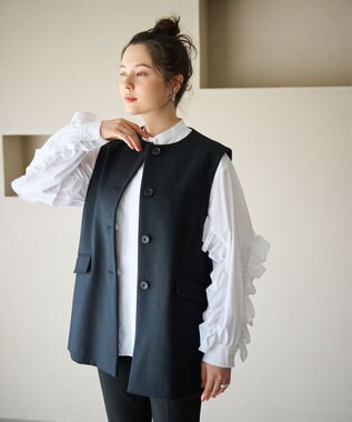 #Newans 大人気ジレが新素材で再登場！チュニックジレ ブラック