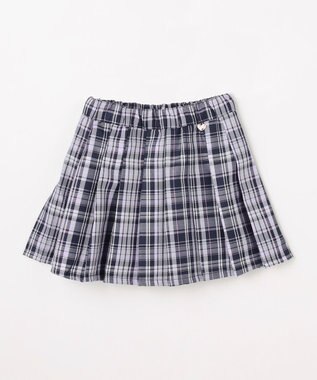 ANY KIDS チェックプリーツスカパン ネイビー