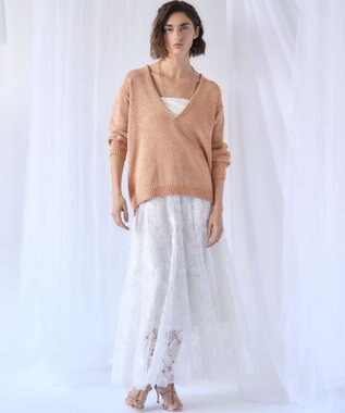 23区 【GOLD LABEL】BROCHEレース フレアスカート ホワイト系