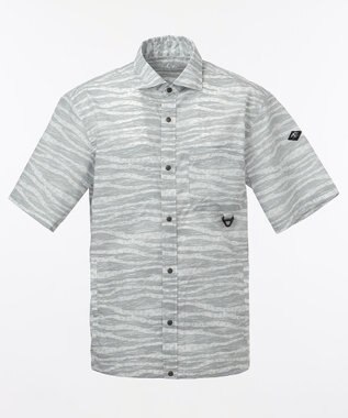 JOSEPH ABBOUD MOUNTAIN エンボスサファリカモ 半袖シャツ グレー系5