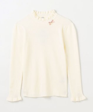 ANY KIDS 首フリルしあわせタッチニット エクリュ