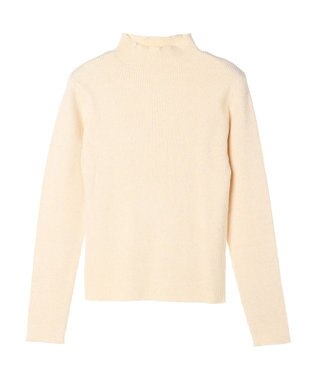 earth music&ecology ハイネックラメニットプルオーバー Ivory