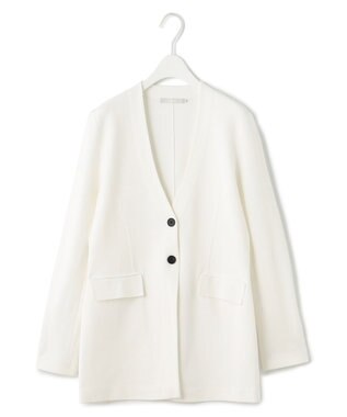 ICB 【洗える】シンセティックミラノリブ ニットジャケット オフホワイト系