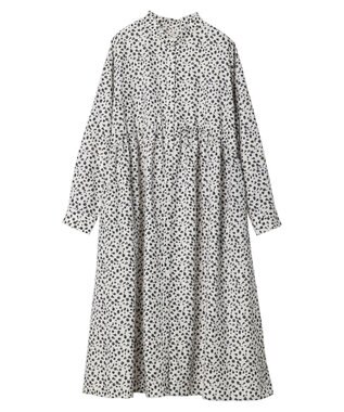 Green Parks ２ｗａｙ小花柄ギャザーシャツワンピース Ecru