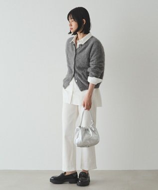 russet レザー巾着4WAYショルダーバッグ(CE-1454) Silver