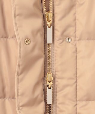 自由区 L 【撥水加工・洗える】ブライトダウンフード付き ダウンコート シャンパンベージュ