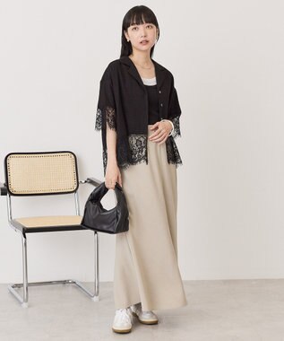 AMERICAN HOLIC レース切り替え半袖シャツ Black