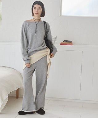 WEGO 【ANGIE VINTAGE/SETUP対応アイテム】オフショルダー裏毛スウェット 杢グレー