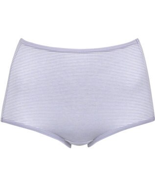 Wing ショーツ 綿混(身生地部) ここちよいフィット感 ムレにくい(身生地部) 【デイリーフィット 綿混ボーダー】 はきこみ丈ふかめ EC3650 ウイング／ワコール パープル