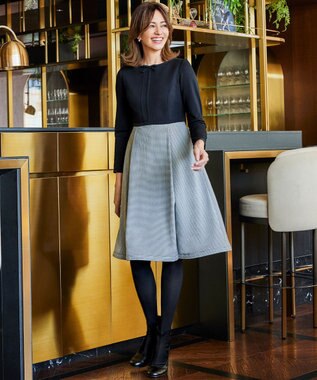 TOCCA 【WEB限定カラー有り＆消臭＆洗える！】LUCE 長袖ドレス [WEB限定]千鳥柄系