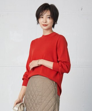 J.PRESS LADIES 【洗える】SECOND PRINCE モックネック ニット オレンジ系