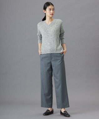 J.PRESS LADIES 【洗える】WARMY LUREX Vネック ニット グレー系