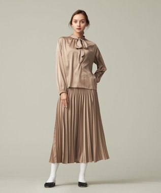 J.PRESS YORK STREET 【WOMEN】ボウタイブラウス ブラウン系