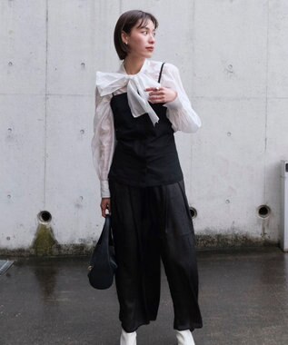 Green Parks AnriettMusee シアーボウタイブラウス Off White