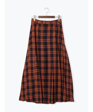 Te chichi チェックアソートロングプリーツスカート オレンジ