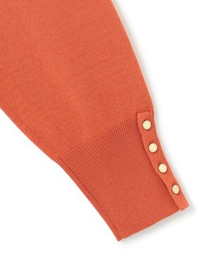 23区 【洗える】ウールコットンストレッチ ニット オレンジ系