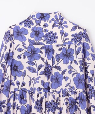 GRACE CONTINENTAL フラワープリントティアードワンピース ブルー