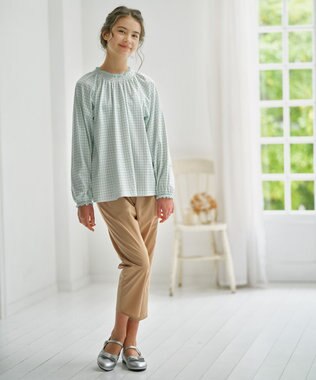 組曲 KIDS 【150-160㎝】バックリボンクロップド パンツ ベージュ系