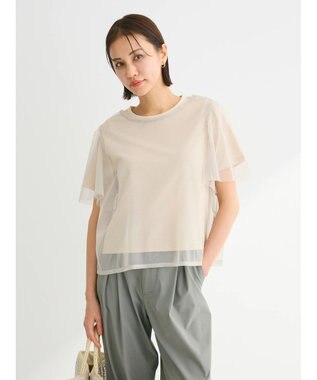 Green Parks ・ＳＵＧＡＲ　ＳＰＯＯＮ　ＳＥＴ２点チュールＴ＋カットＴ Beige