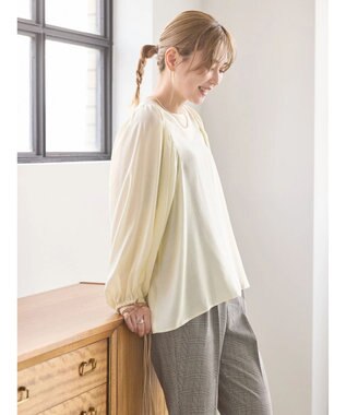 AMERICAN HOLIC 袖ボリュームシアーブラウス Ivory
